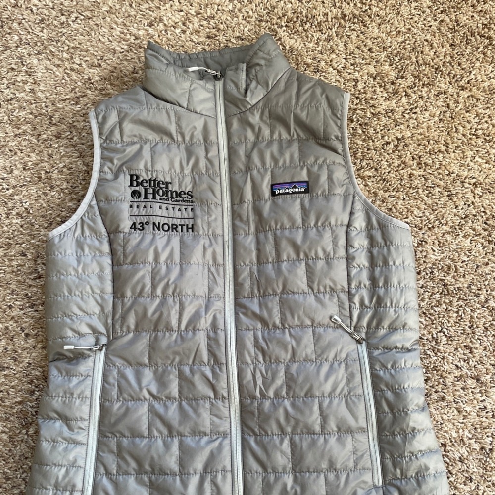 Patagonia Nano Puff Vest Womens Medium Gray Gorpcore Outdoor Better Homes Logo - Picture 3 of 12